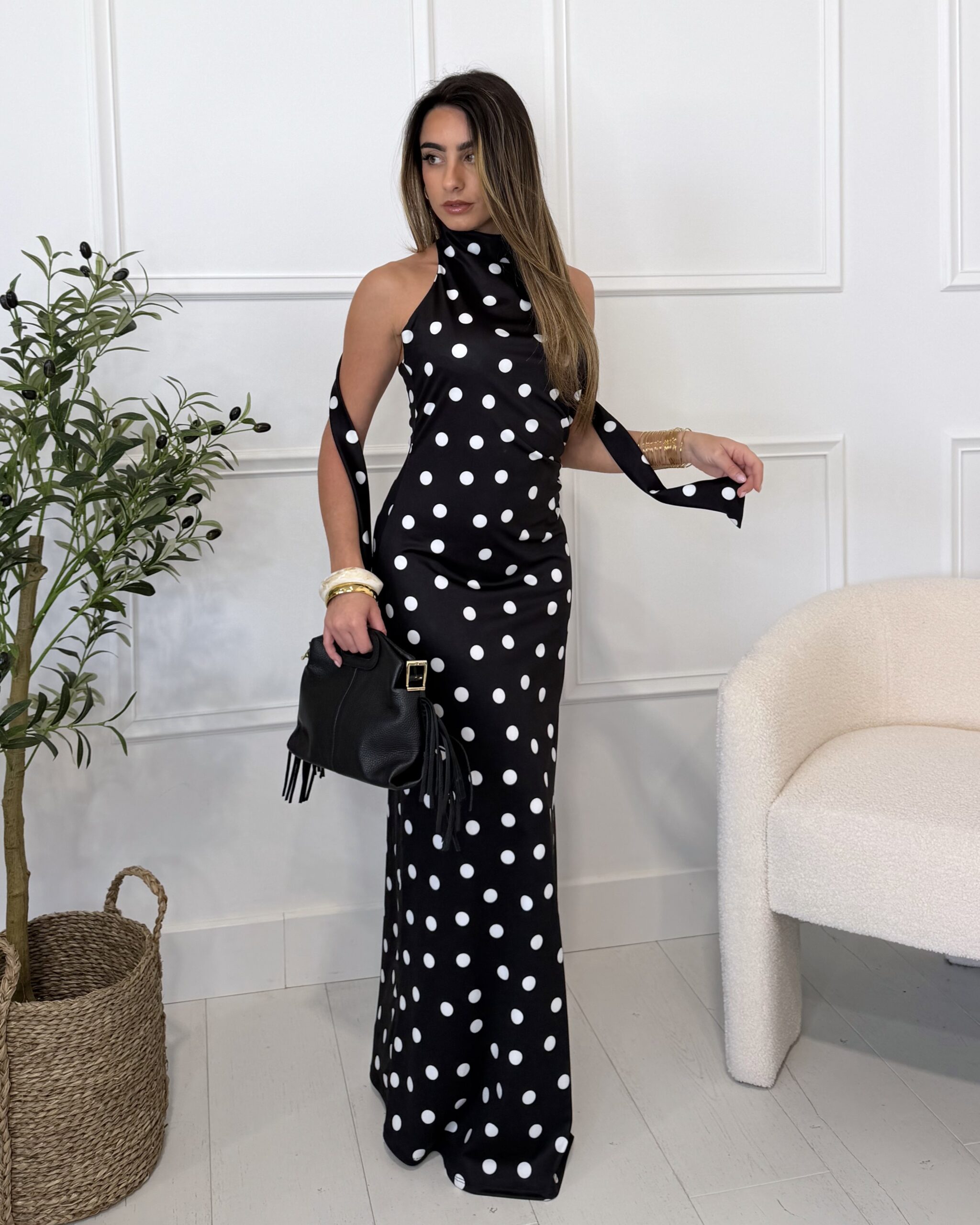 robe longue pois