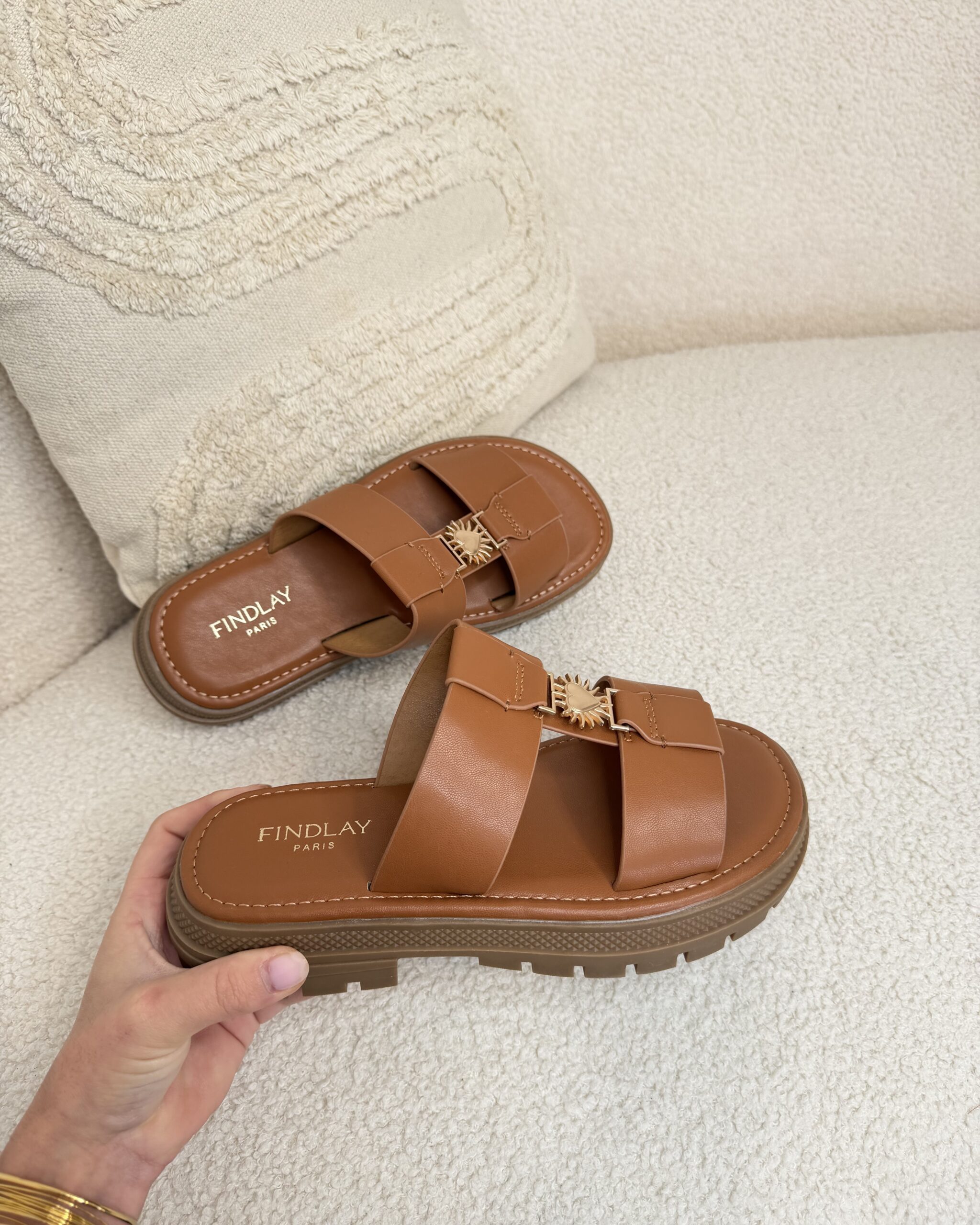 Sandales camel bijou
