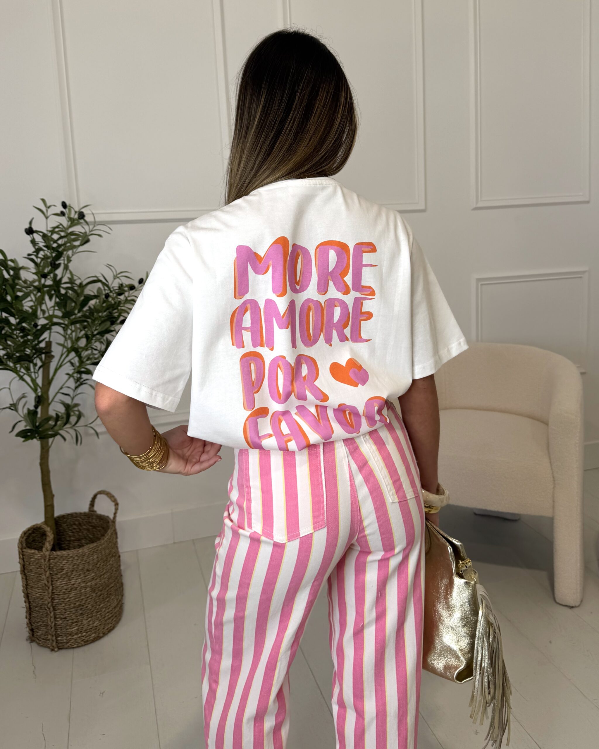 t-shirt rose blanc