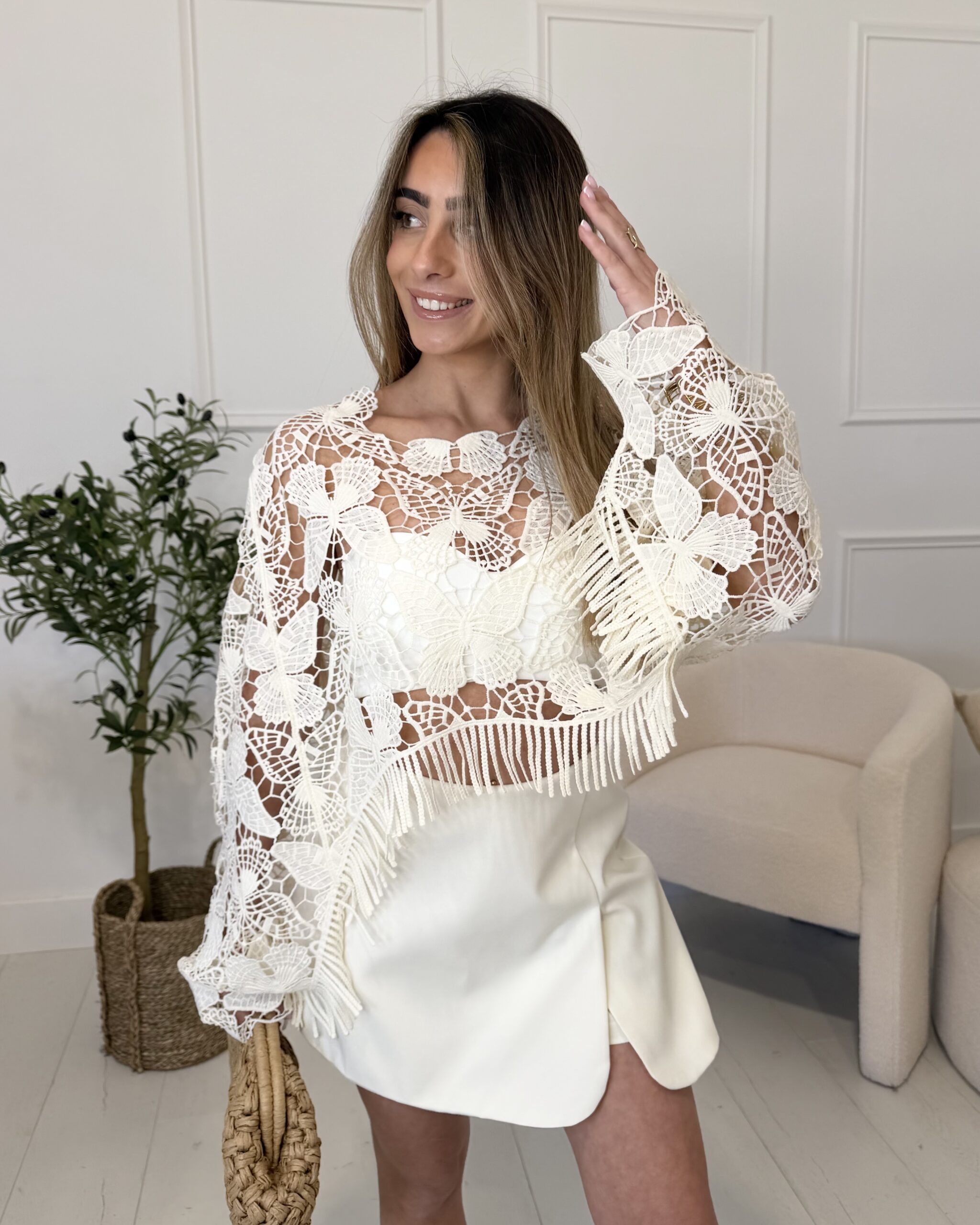 haut crochet blanc
