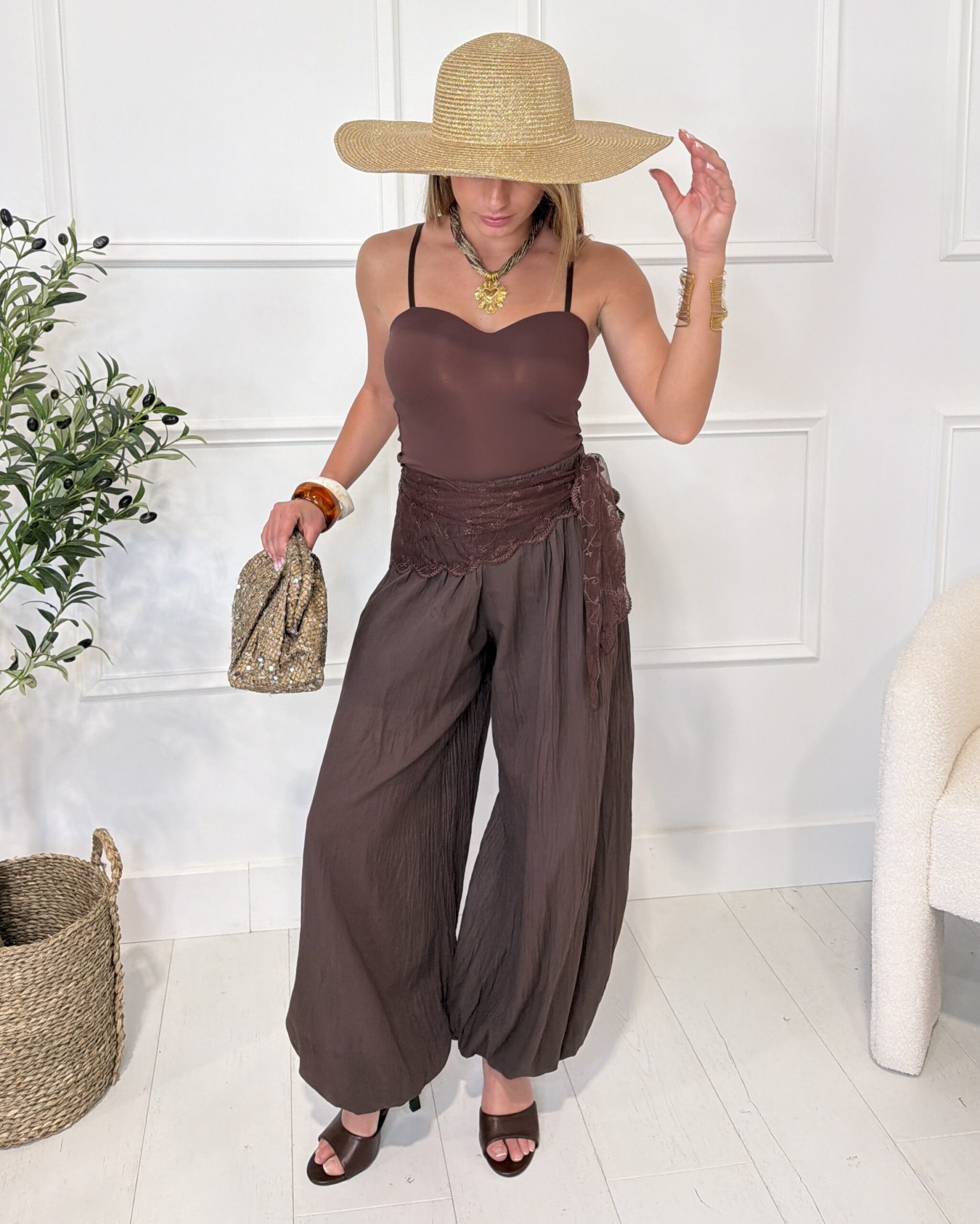 Pantalon CYRA chocolat