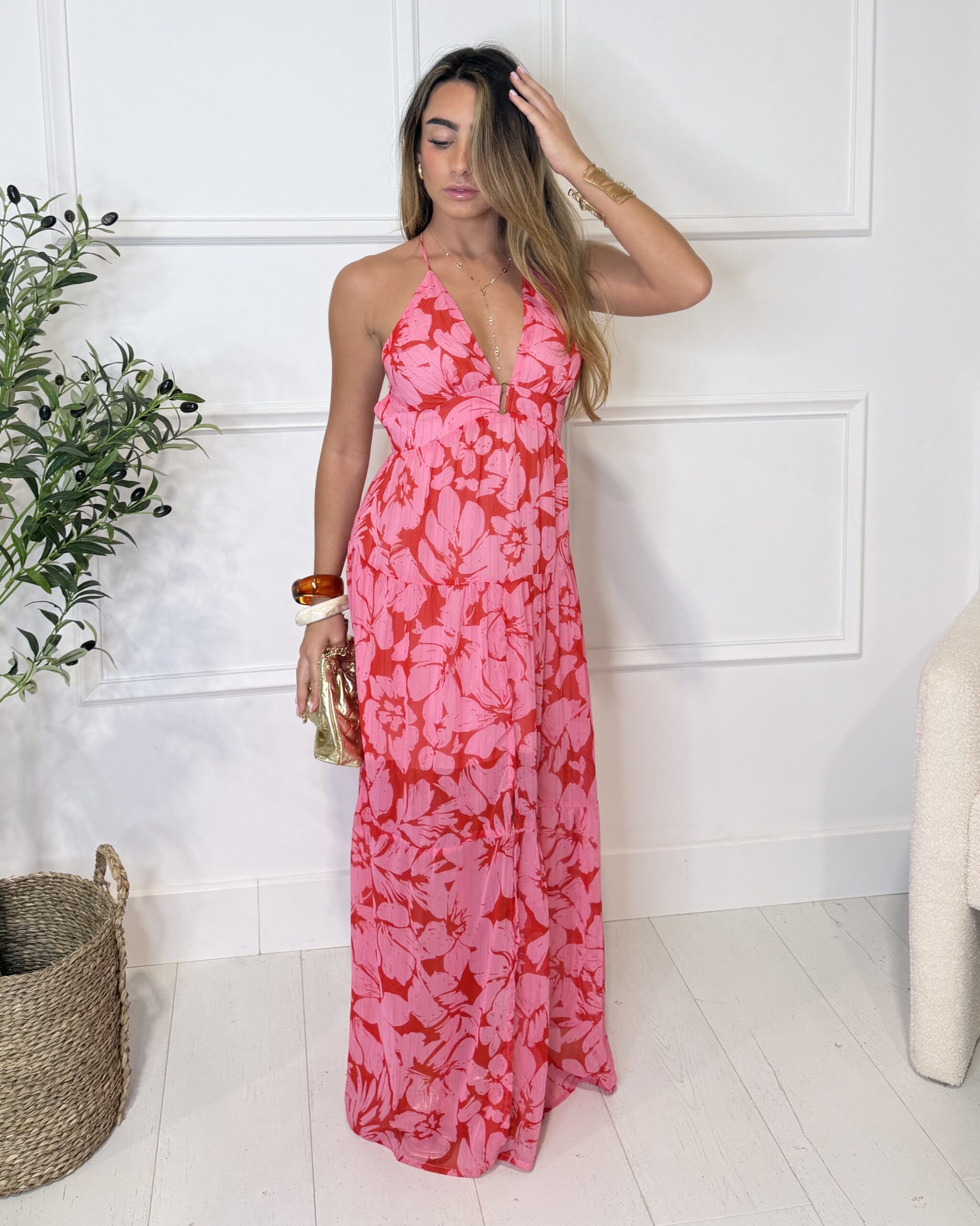 Robe SIENNA rose / rouge