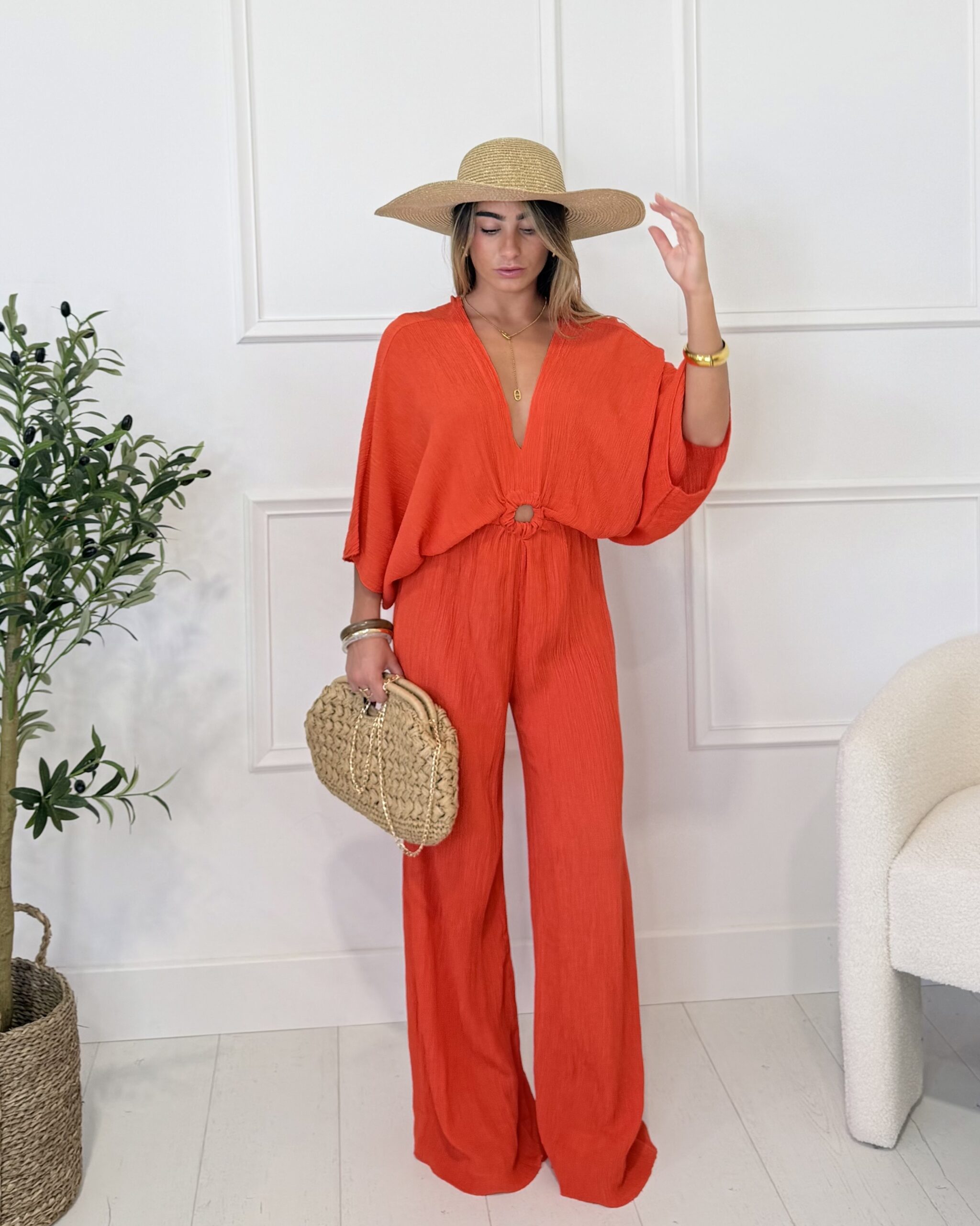 combinaison corail femme