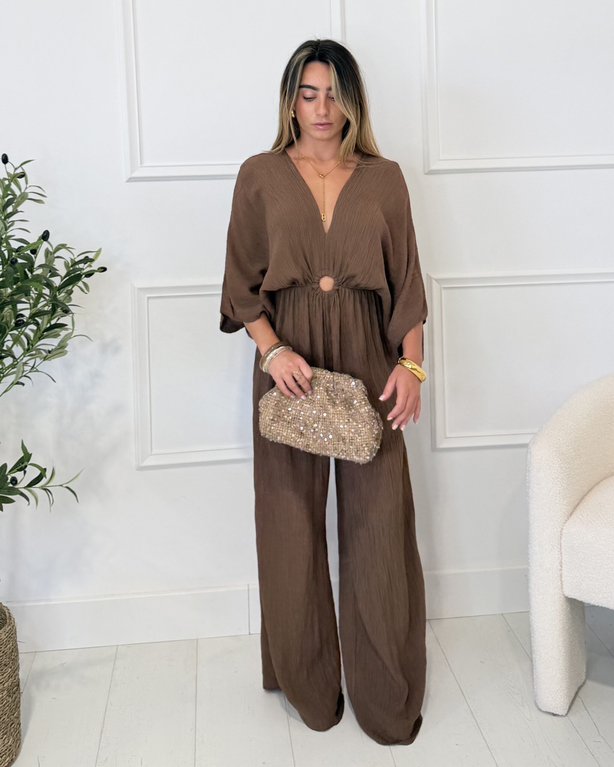 combinaison chocolat femme