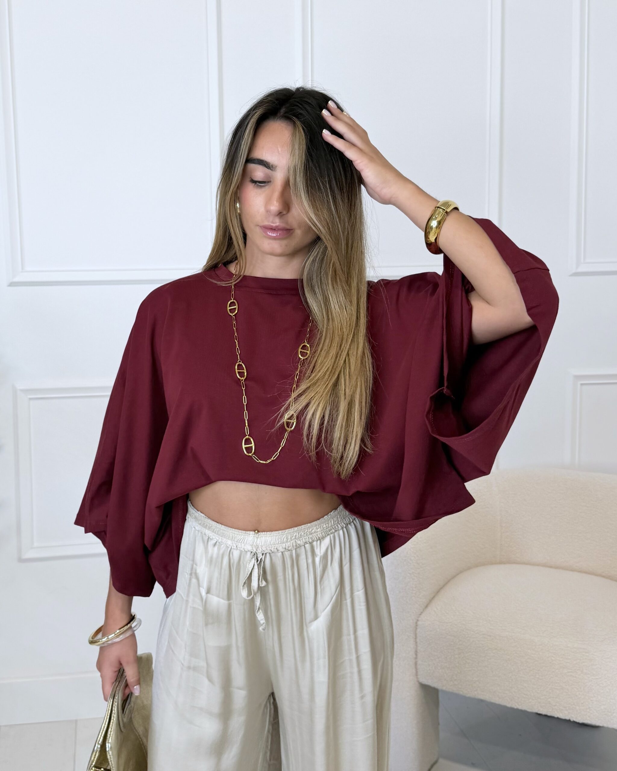 t shirt bordeaux simple