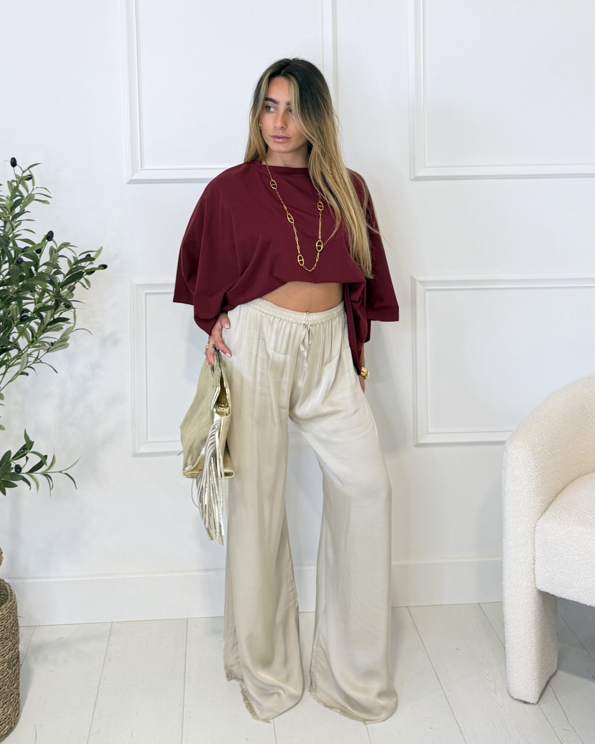 pantalon beige femme