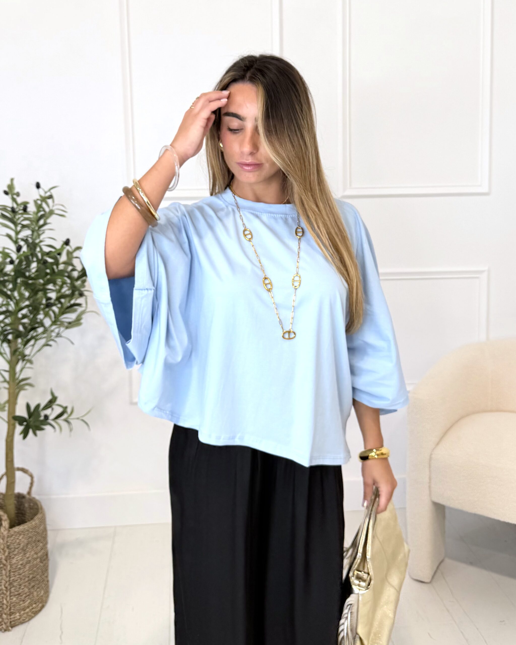 t shirt bleu tendance