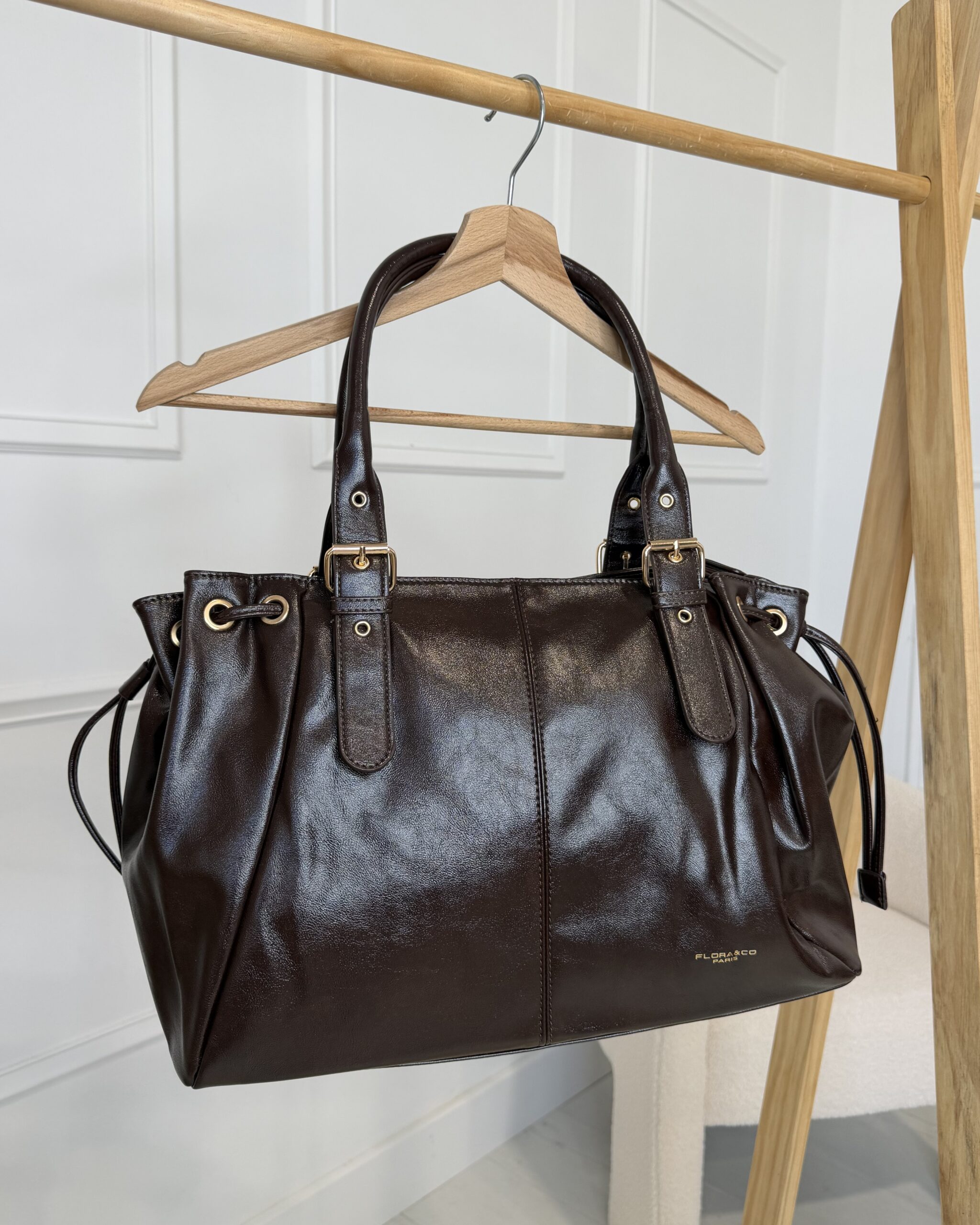 Sac SERENA SIMILICUIR chocolat XL