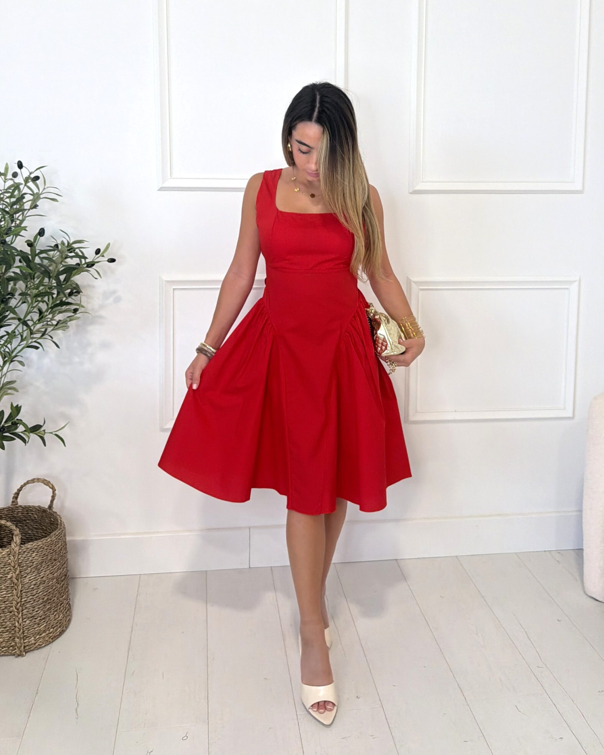 robe courte rouge tendance