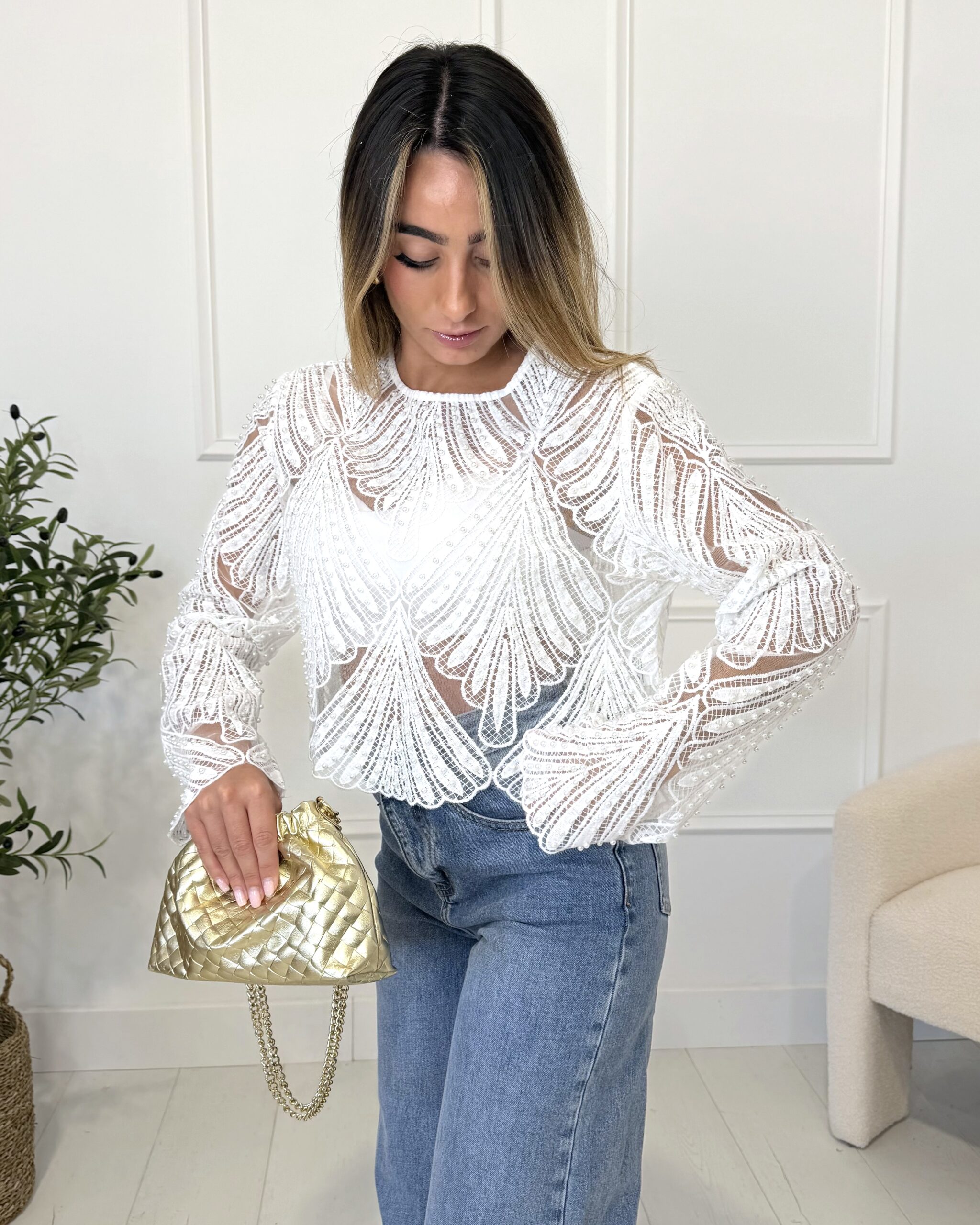 blouse tendance perle