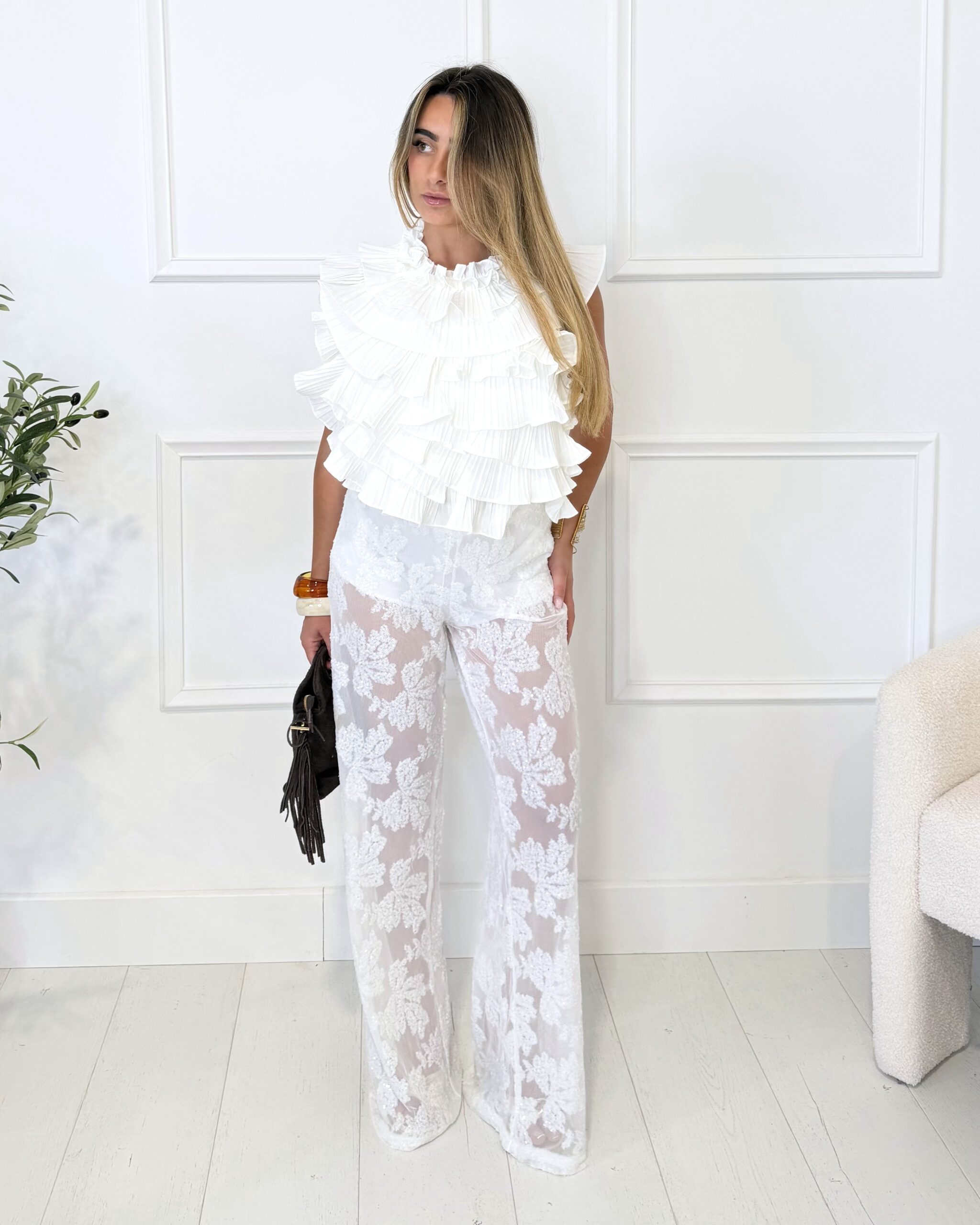 pantalon dentelle tendance