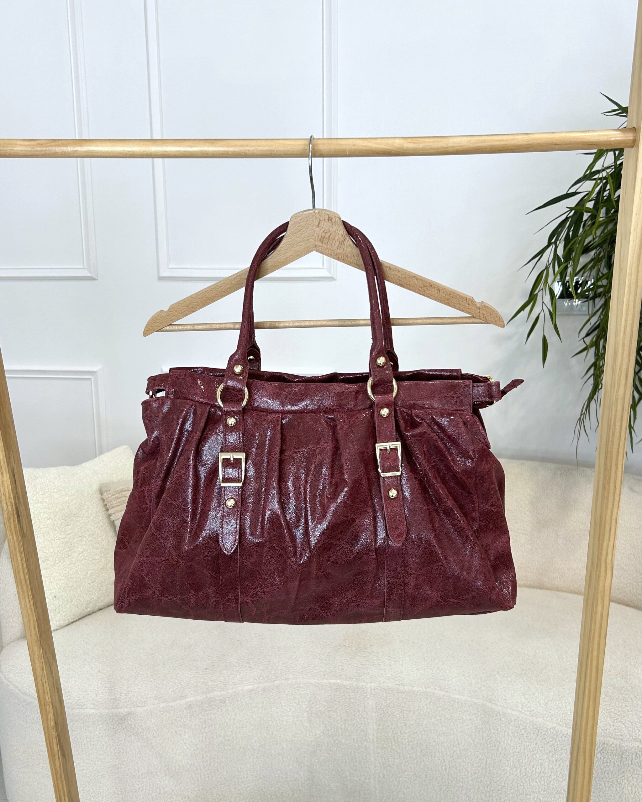 sac en cuir bordeaux