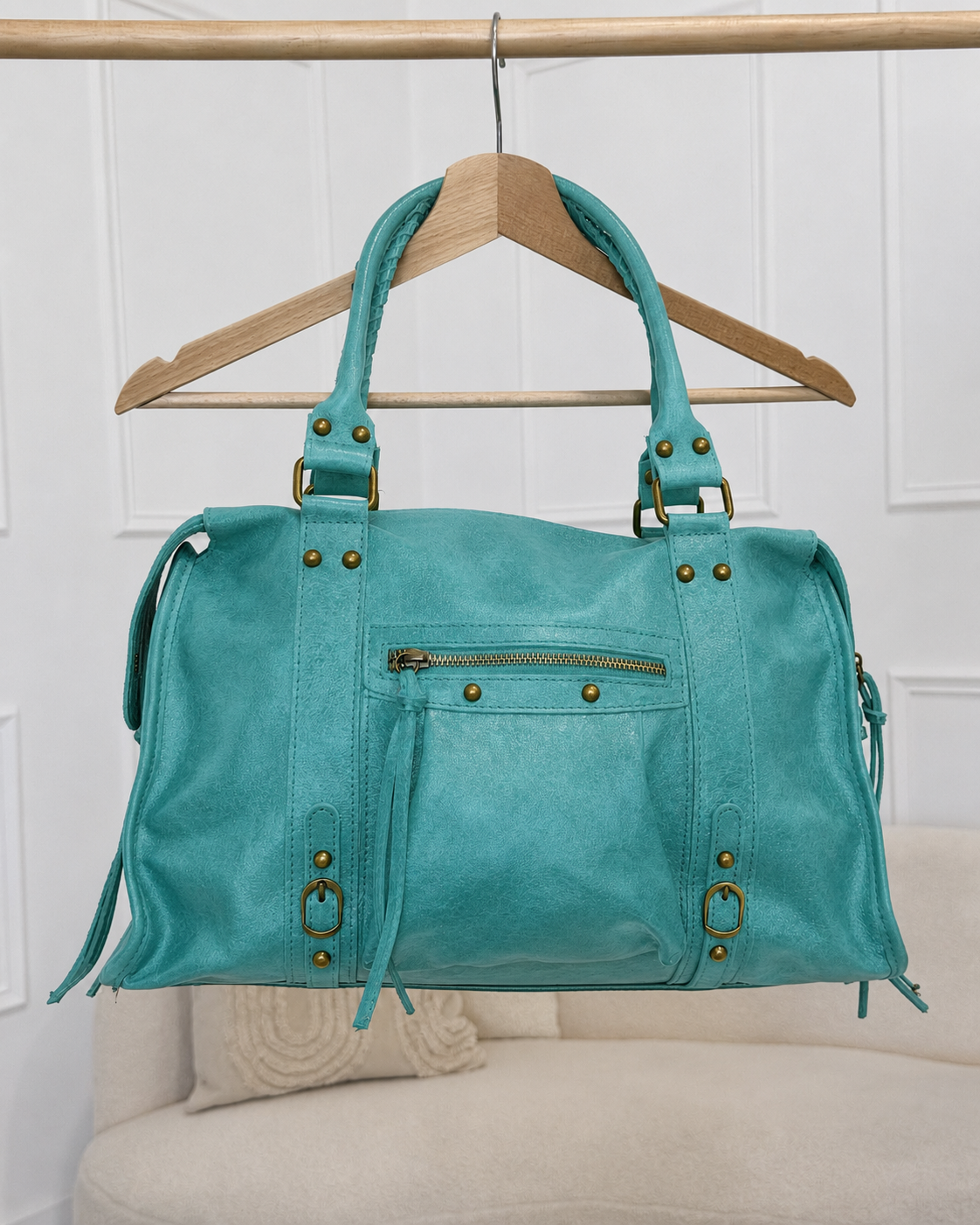 sac en cuir bleu tendance