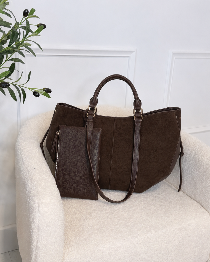 Sac SOLENE daim chocolat