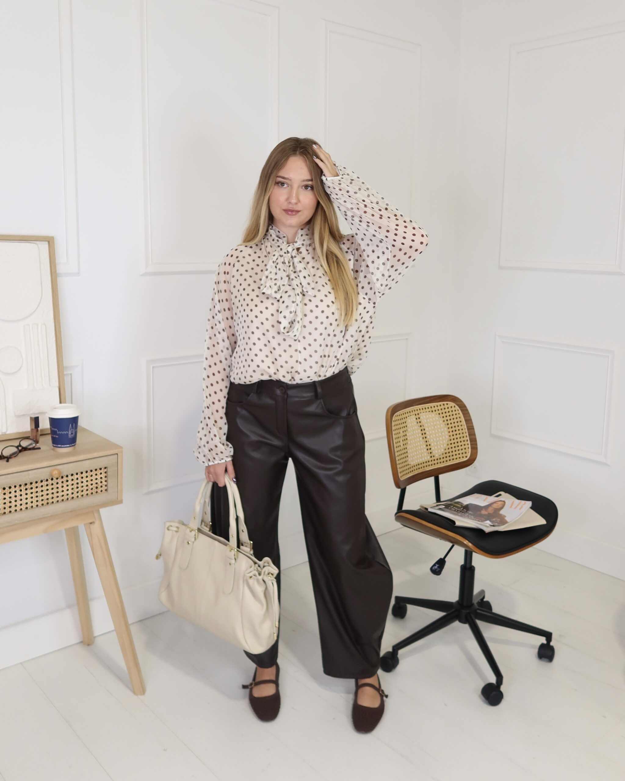 blouse à pois tendance