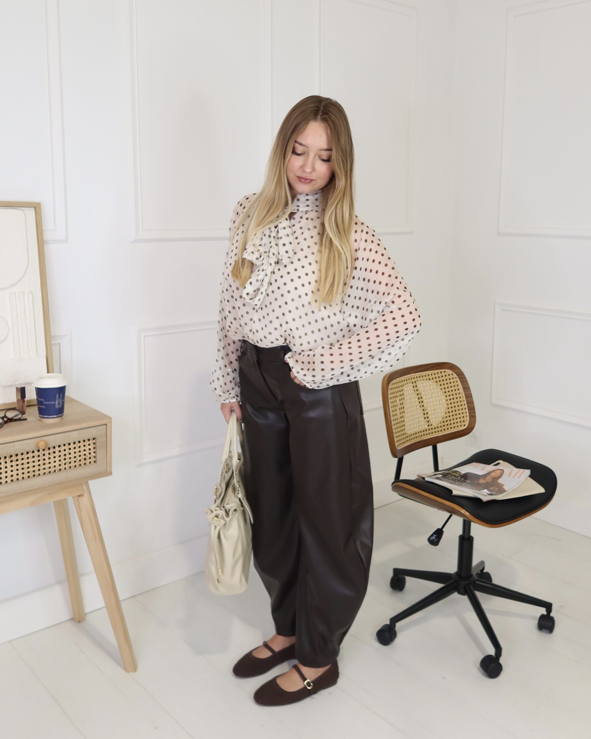 blouse à pois tendance